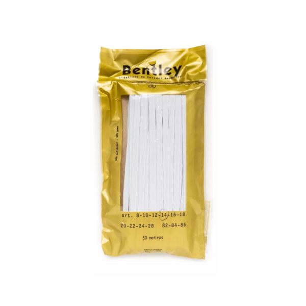 ELÁSTICO BENTLEY BLANCO POLIÉSTER N° 14 X 50 METROS