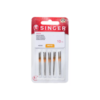 AGUJA MAQUINA SINGER PUNTA BOLITA 2045 X 10 UNIDADES