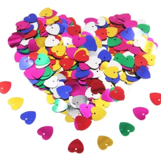 LENTEJUELAS CORAZONES N°36 X 250 GRAMOS