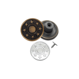 BOTONES METALICOS ESTRELLAS X 50 UNIDADES