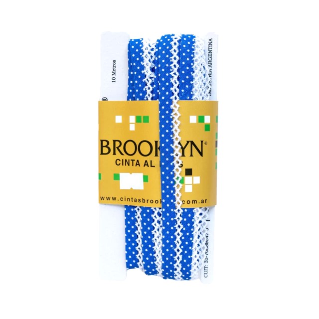CINTA BIES DECOR LUNARES CON PUNTILLA X 10 MTS